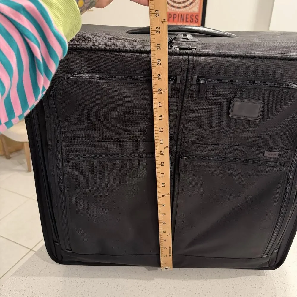 Tumi Black Rolling Garment Bag Soft Case Suitcase Luggage Travel Carry on Large